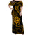 Polynesian Matching Dress and Hawaiian Shirt Guam Coat of Arms with Polynesian Tribal Tattoo Gold Version LT9 - Polynesian Pride