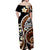 Plumeria Polynesian Off Shoulder Long Dress Trending Brown LT6 - Polynesian Pride