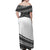 Polynesian Off Shoulders Long Dress Simple White LT6 - Polynesian Pride