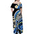 Plumeria Polynesian Off Shoulder Long Dress Trending Blue LT6 - Polynesian Pride