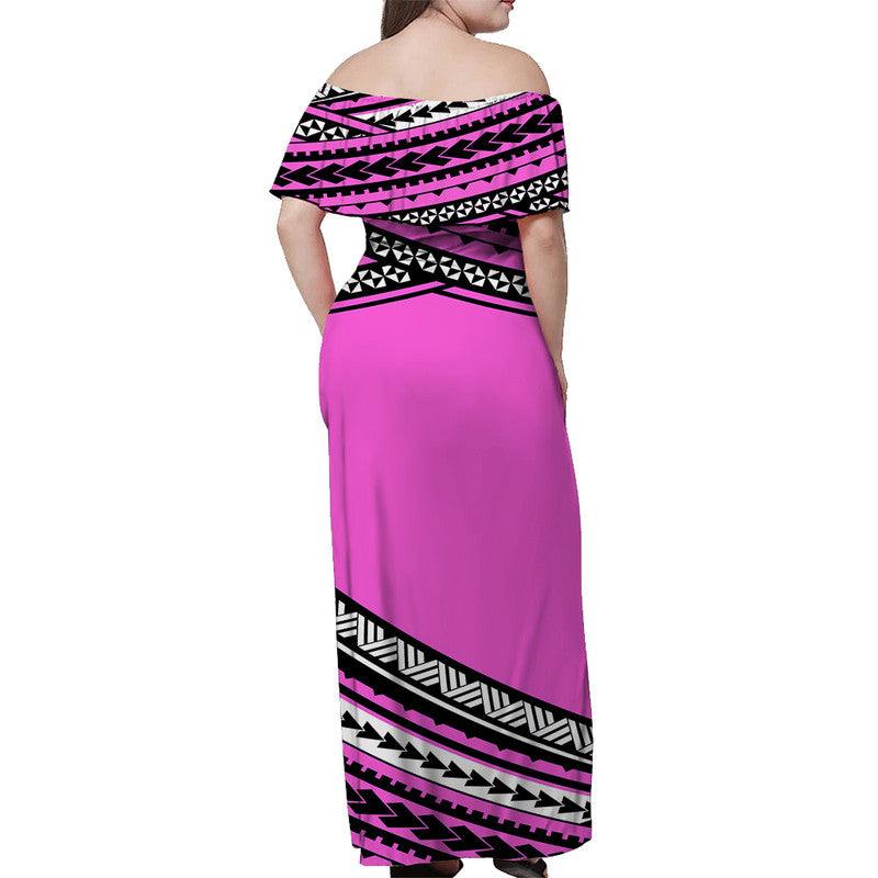 Polynesian Matching Dress and Hawaiian Shirt Simple Pink LT6 - Polynesian Pride