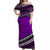 Polynesian Off Shoulders Long Dress Simple Purple No.2 LT6 Women Purple - Polynesian Pride