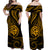 Polynesian Matching Dress and Hawaiian Shirt Guam Coat of Arms with Polynesian Tribal Tattoo Gold Version LT9 - Polynesian Pride