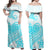 Polynesian Tribal Tattoo Retro Couple Off Long Dress and Hawaiian Shirt Aqua Screen Color LT9 - Polynesian Pride