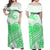 Hawaii Polynesian Tribal Tattoo Retro Couple Off Long Dress and Hawaiian Shirt Green Screen Color LT9 - Polynesian Pride