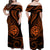 Polynesian Matching Dress and Hawaiian Shirt Guam Coat of Arms with Polynesian Tribal Tattoo Orange Version LT9 - Polynesian Pride