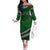 Polynesian Couples Matching Outfits Combo Long Sleeve Dress Simple Green LT6 - Polynesian Pride