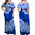 Polynesian Flower Tribal Matching Dress and Hawaiian Shirt Blue LT9 - Polynesian Pride