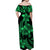 Polynesian Matching Outfit For Family Plumeria Flowers Long Dress Hawaiian Shirt Polynesian Tribal Green Vibe LT9