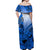 Blue Hawaii Family Matching Outfits Off Shoulder Maxi Dress And Hawaiian Shirt Polynesian Shark Tattoo LT14