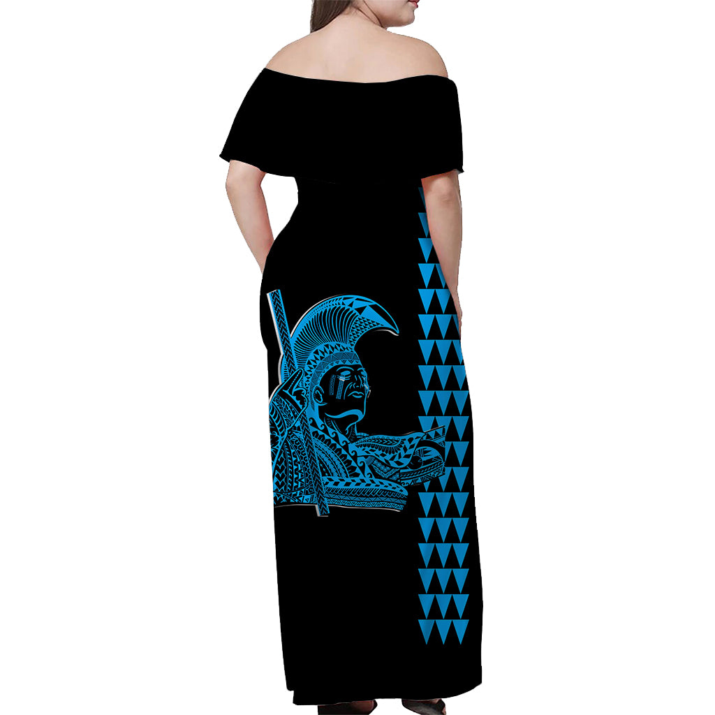 Hawaii Matching Dress and Hawaiian Shirt King Kamehameha Day Blue LT6 - Polynesian Pride