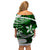 Polynesian Tribal Off Shoulder Short Dress Green LT6 - Polynesian Pride