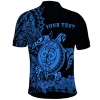 Custom Hawaii Polynesian Polo Shirt Blue Sea Turtles Hawaiian LT13 - Polynesian Pride
