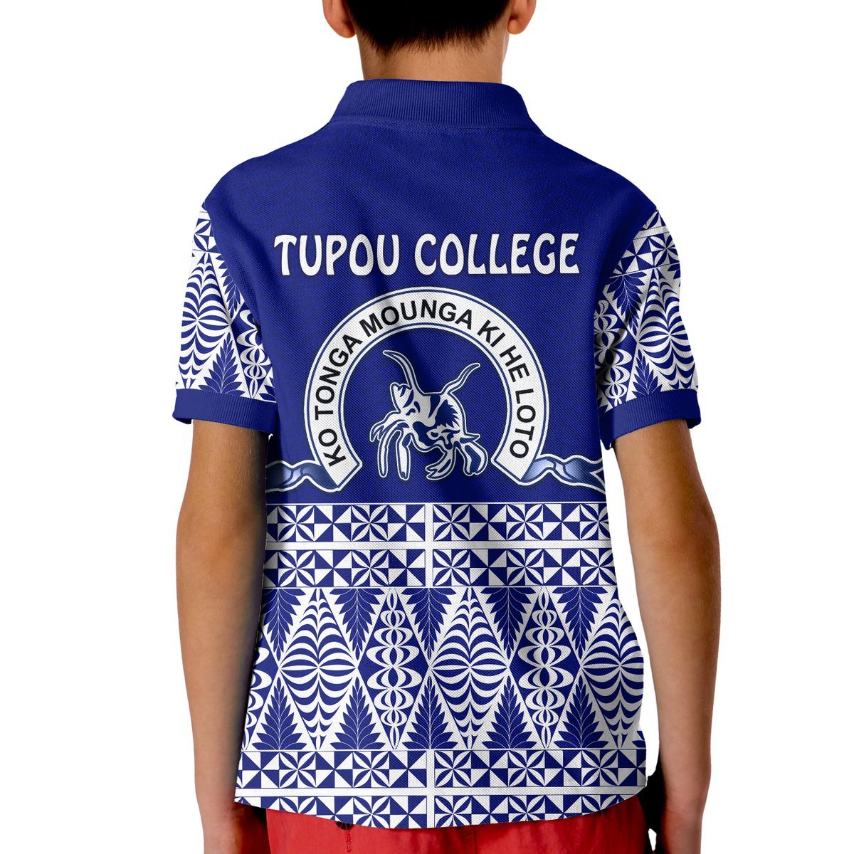TOLOA Polo Shirt KID - Tupou College Tonga Pattern LT13 - Polynesian Pride