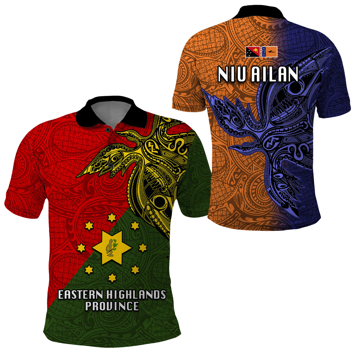 Papua New Guinea Eastern Highlands Province and New Ireland Province Polo Shirt LT03
