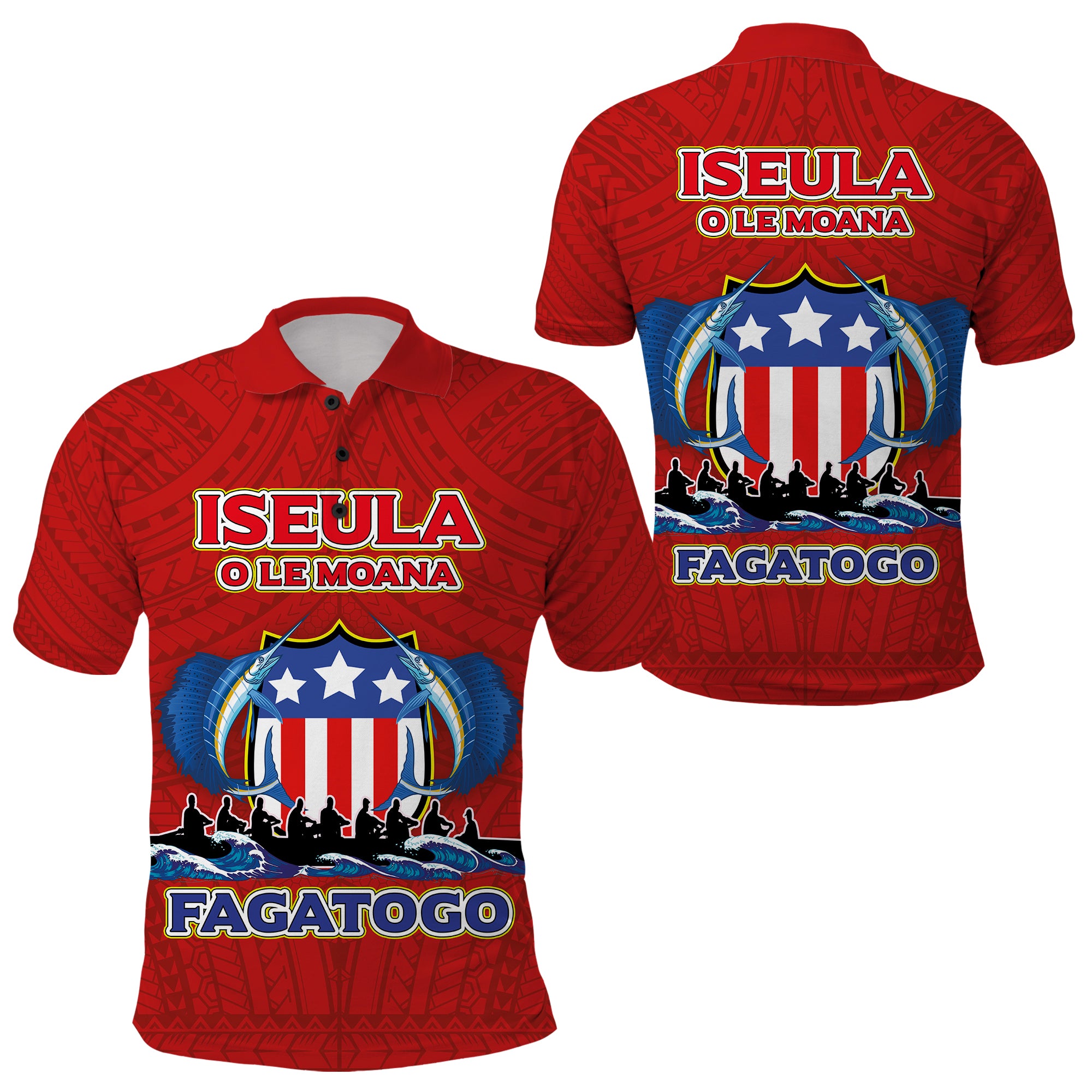 American Samoa Polo Shirt Iseula o le Moana of Fagatogo Pride Red Color LT03
