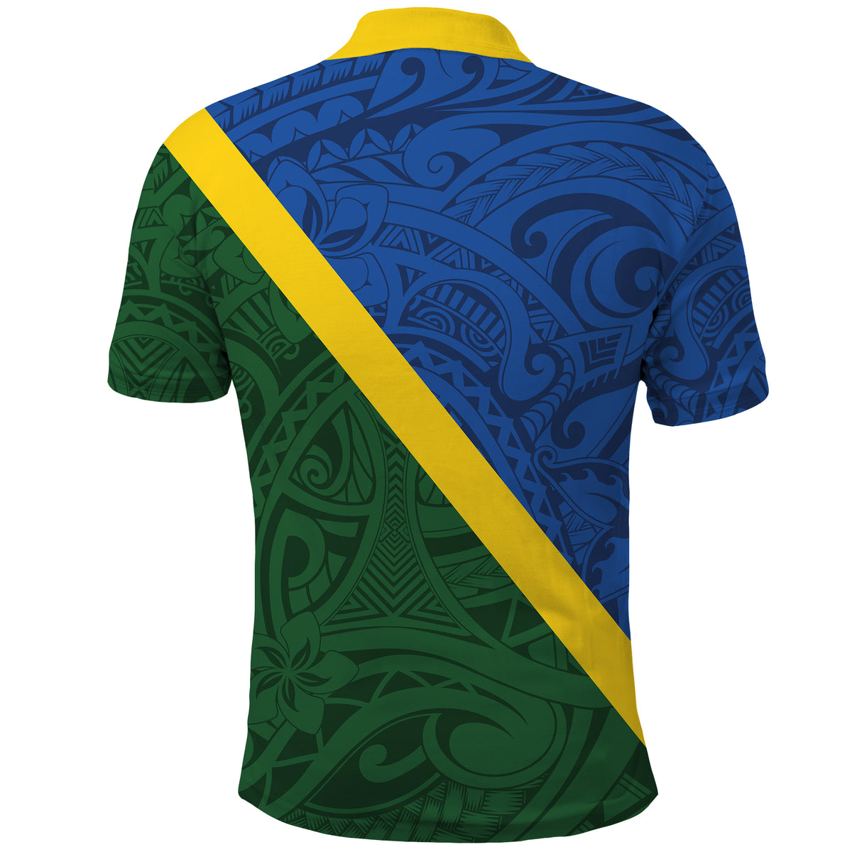 Solomon Islands Polynesian Tribal Flag Style Polo Shirt LT03