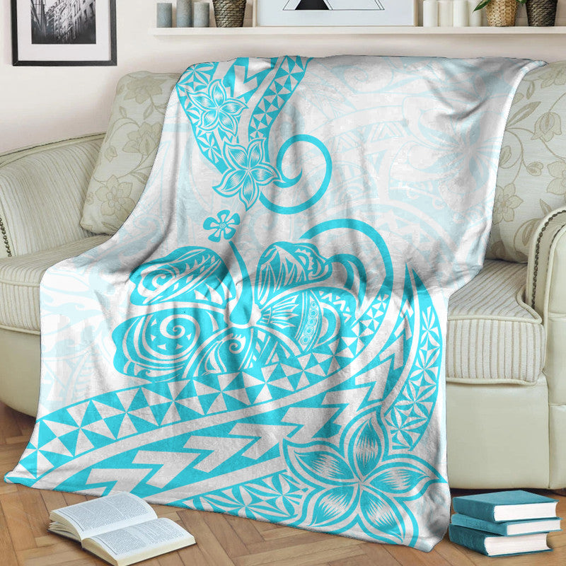 Polynesian Tribal Tattoo Retro Premium Blanket Aqua Screen Color LT9 Aqua - Polynesian Pride