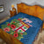 Fiji Islands Premium Quilt Tropical Flowers and Tapa Pattern LT9 Blue - Polynesian Pride