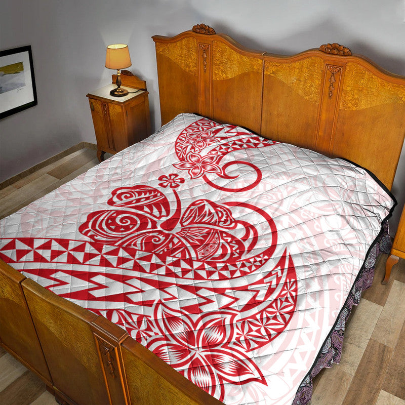 Polynesian Tribal Tattoo Retro Premium Quilt Red Screen Color LT9 Red - Polynesian Pride