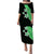 Polynesian Puletasi Dress With Plumeria Flower Green LT6 Long Dress Green - Polynesian Pride