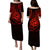 Polynesian Pride Guam With Polynesian Tribal Tattoo and Coat of Arms Puletasi Dress Red Version LT9 Long Dress Red - Polynesian Pride