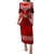 Personalised Tonga Independence Day Puletaha Dress Kupesi Pattern Mix Style LT7 Long Dress Red - Polynesian Pride