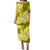 Polynesian Matching Couple Outfit Floral Tribal Puletasi Dress and Hawaiian Shirt Yellow LT9 - Polynesian Pride