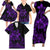 Polynesian Matching Outfit For Family Plumeria Flowers Bodycon Dress Hawaiian Shirt Polynesian Tribal Purple Vibe LT9 - Polynesian Pride