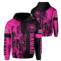Polynesian Pride Hoodie Hawaii King Polynesian Hoodie Zip up Lawla Style Pink