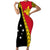 PNG Hibiscus Tribal Pattern Short Sleeve Bodycon Dress Bird-of-Paradise LT7 Long Dress Black - Polynesian Pride