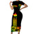 PNG Hibiscus Tribal Pattern Short Sleeve Bodycon Dress Motuan Reggae Color LT7 Long Dress Reggae - Polynesian Pride