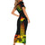 PNG Hibiscus Tribal Pattern Short Sleeve Bodycon Dress Motuan Reggae Color LT7 - Polynesian Pride