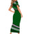 Polynesian Short Sleeve Body Long Dress Simple Green LT6 - Polynesian Pride