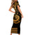 Kakau Hawaiian Polynesian Short Sleeve Body Long Dress Gold LT6 - Polynesian Pride