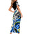 Plumeria Polynesian Short Sleeve Body Long Dress Trending Blue LT6 - Polynesian Pride