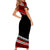 Polynesian Short Sleeve Body Long Dress Simple Red LT6 - Polynesian Pride