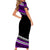 Polynesian Short Sleeve Body Long Dress Simple Purple No.1 LT6 - Polynesian Pride