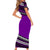 Polynesian Short Sleeve Body Long Dress Simple Purple No.2 LT6 - Polynesian Pride