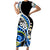 Plumeria Polynesian Short Sleeve Body Long Dress Trending Blue LT6 Long Dress Blue - Polynesian Pride