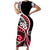 Plumeria Polynesian Short Sleeve Body Long Dress Trending Red LT6 Long Dress Red - Polynesian Pride