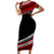 Polynesian Short Sleeve Body Long Dress Simple Red LT6 Long Dress Red - Polynesian Pride