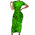 Hawaii Couples Matching Short Sleeve Bodycon Dress and Hawaiian Shirt Green Polynesian Tribal Art LT14 - Polynesian Pride