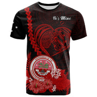 Custom FSM Valentine Couple T Shirt Heart Love Tropical Flowers Red LT14 - Polynesian Pride