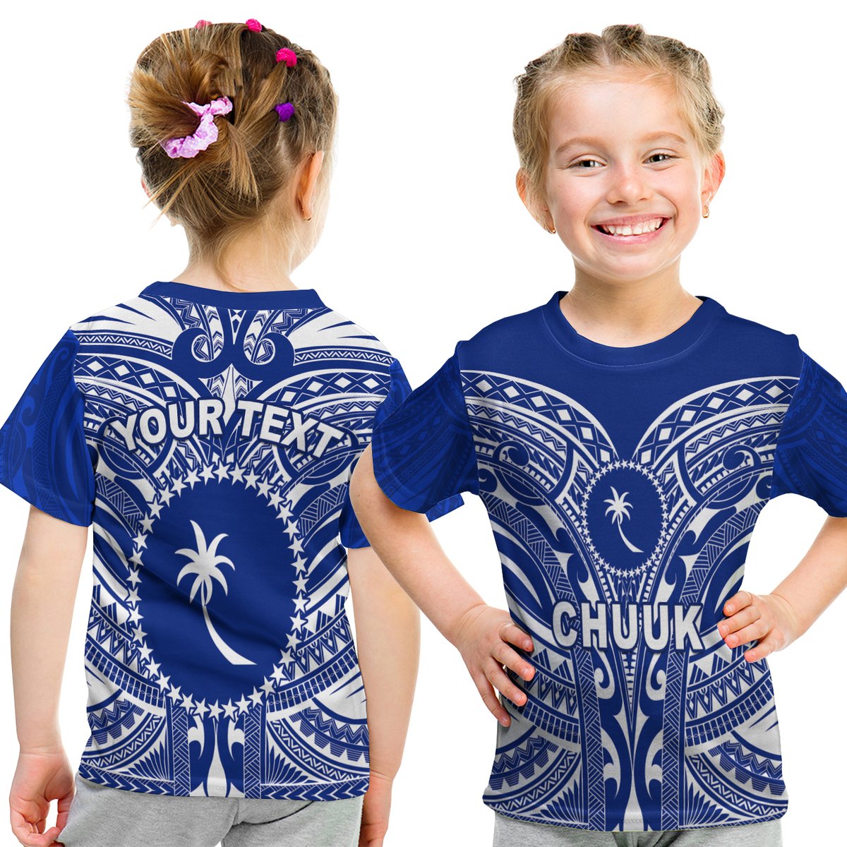 (Custom Personalised) Chuuk T Shirt Kid Micronesia Simple Pattern LT13 Youth XL Size14 - Polynesian Pride