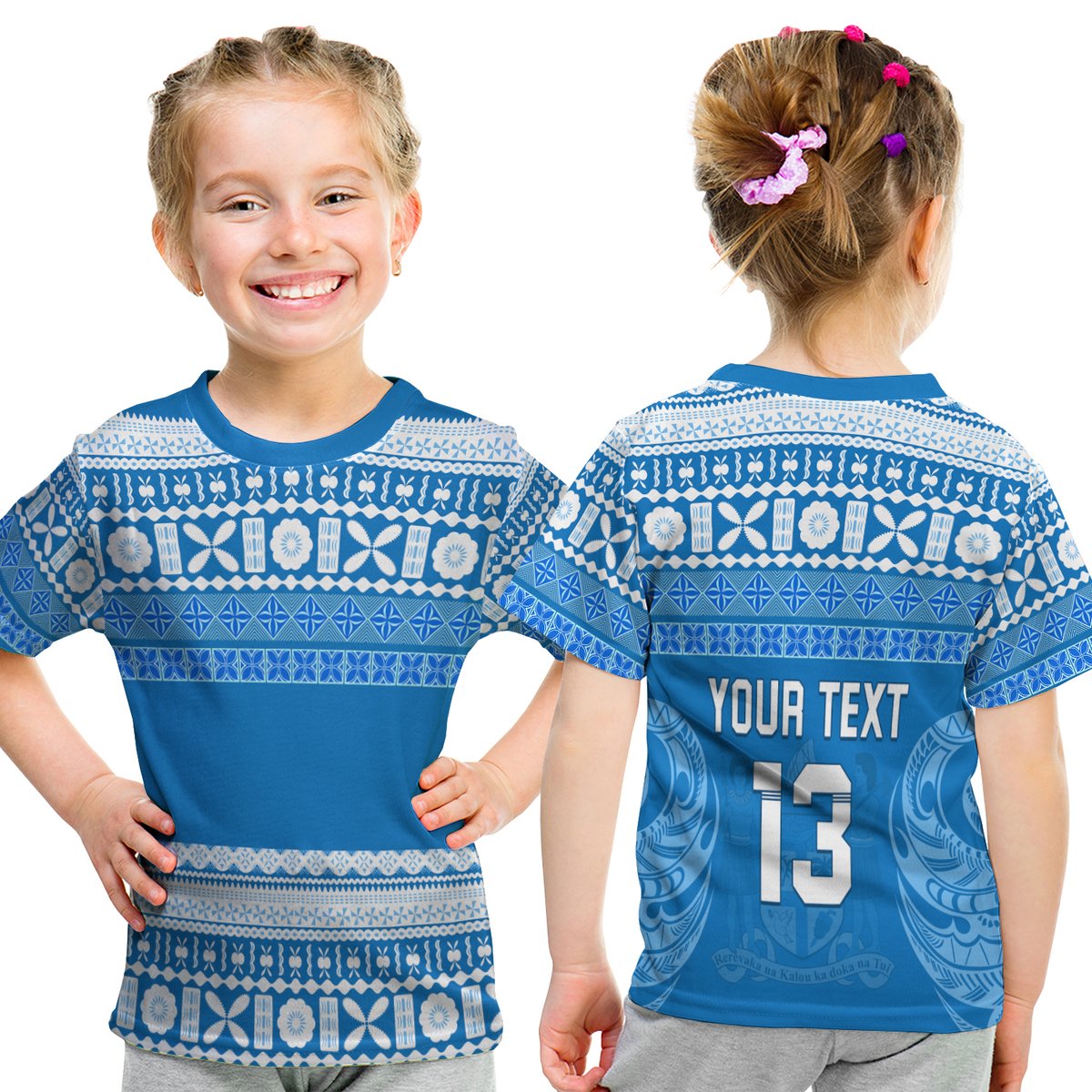 (Custom Text And Number) Bula Fiji T Shirt Kid Tapa Pattern LT13 Youth XL Size14 - Polynesian Pride