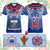 Custom Samoa Rugby V-Neck T Shirt Custom Text And Number With Toa Samoa, Manu Samoa And Manu Samoa 7s Logo CTM14 Female - Polynesian Pride