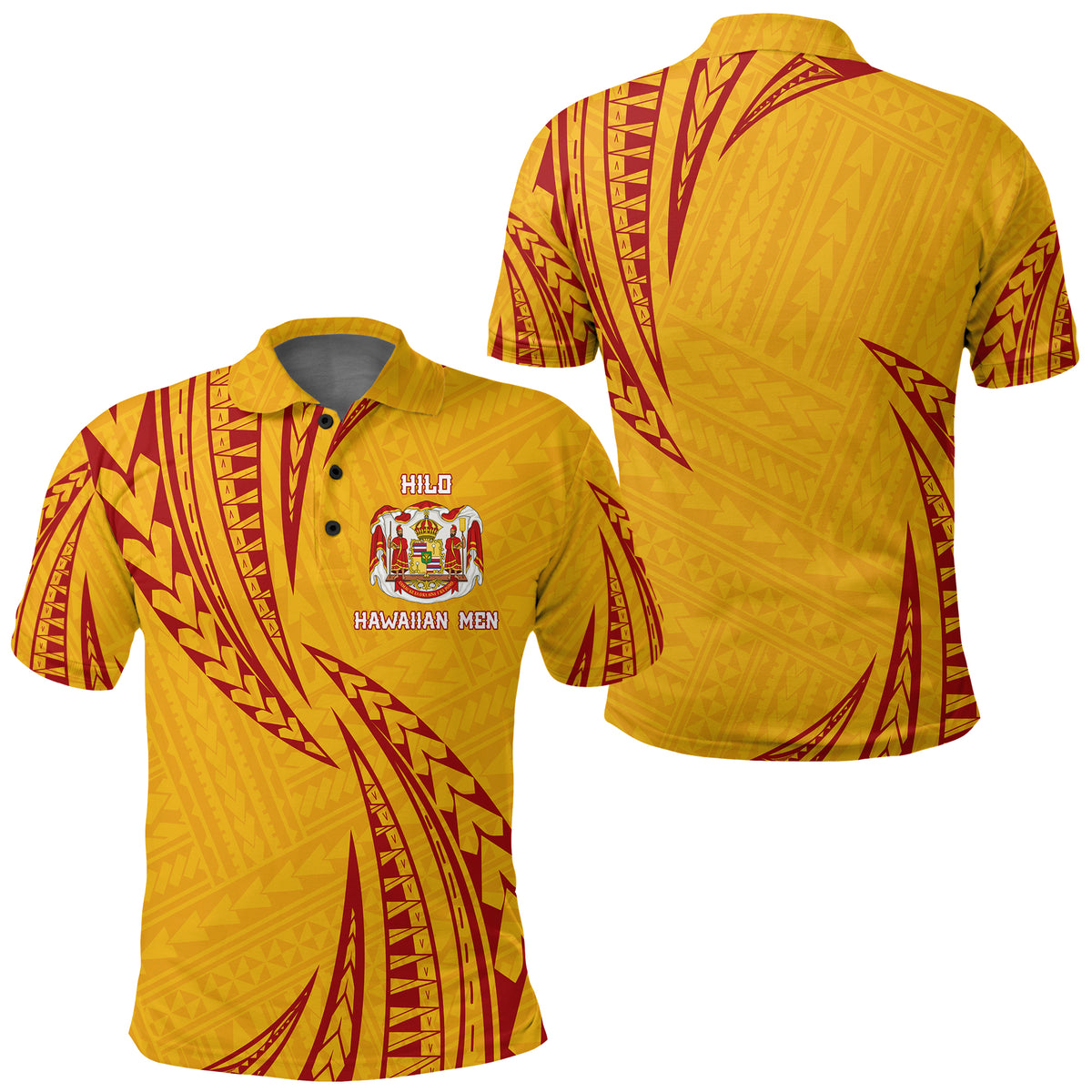 Hawaii HILO Polo Shirt Gold Color LT7