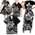 Polynesian Matching Outfit For Family Plumeria Flowers Bodycon Dress Hawaiian Shirt Polynesian Tribal White Vibe LT9 - Polynesian Pride