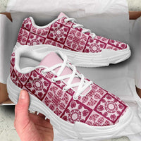 Akala Palaka Quilt Hawaii Chunky Sneakers Hawaiian Tropical Monstera Sea Turtle LT14 - Polynesian Pride